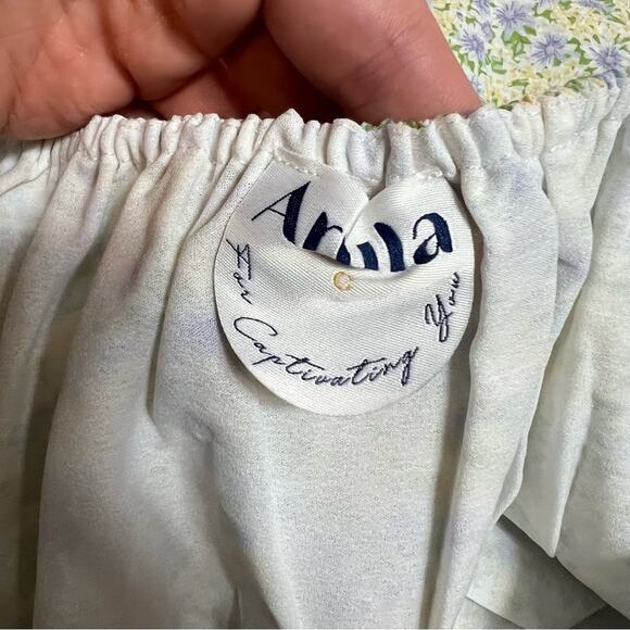 NWT Arula Claire mini dress Sz 3X Blue yellow floral - Picture 3 of 8